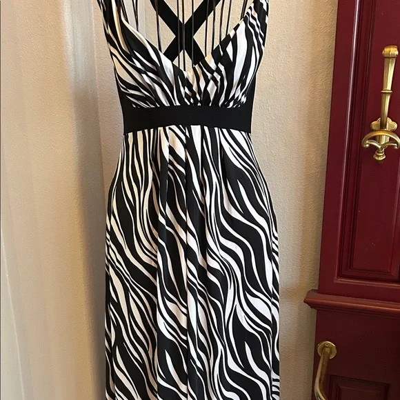 Elegant Black and White Zebra Print Maxi Dress - Picture 13 of 13
